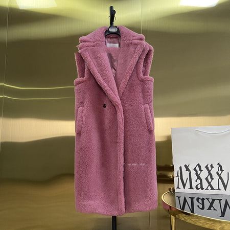 Women's Fur Long Profile Vest Jacket - ANIBEY