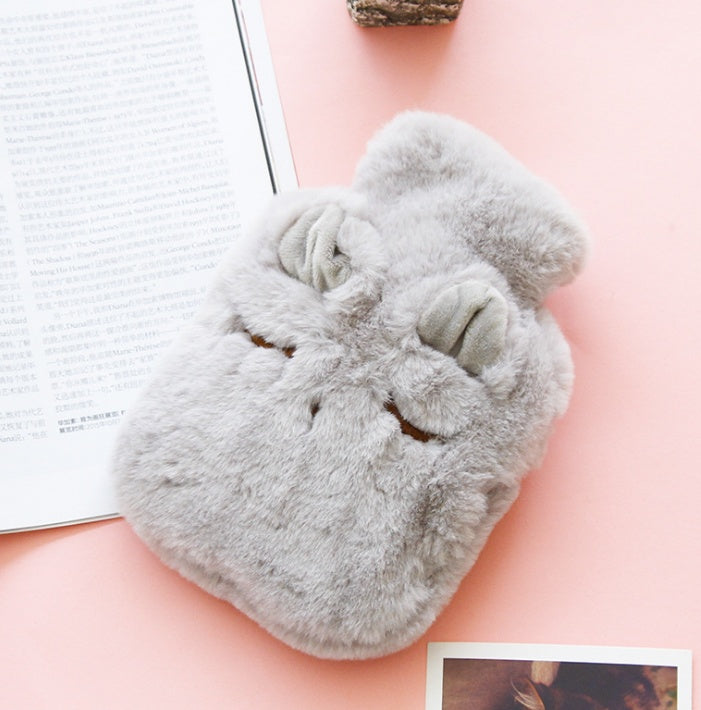 Creative Hot Water Bottles Winter Cute Cartoon Hot Water Bag Cat Animal Plush Warm Water Bags PVC Hand Warmer Water-Filling Bag - ANIBEY