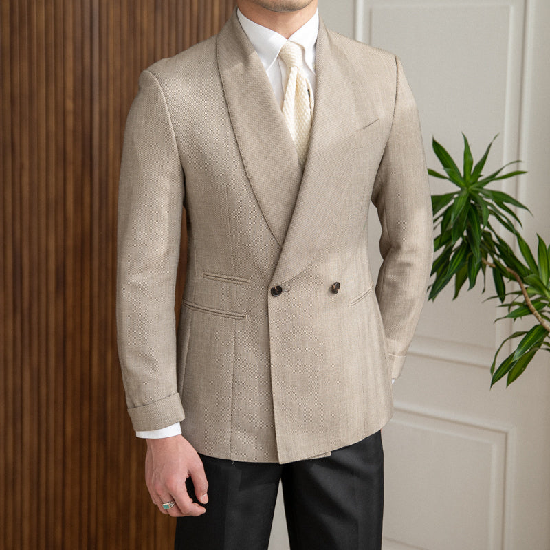 Double-breasted Tuxedo Suit Jacket For Men - ANIBEY