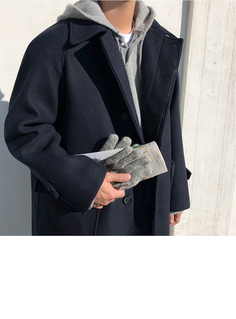 British Style Woolen Trench Coat for Men - ANIBEY