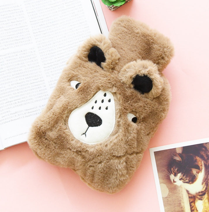Creative Hot Water Bottles Winter Cute Cartoon Hot Water Bag Cat Animal Plush Warm Water Bags PVC Hand Warmer Water-Filling Bag - ANIBEY