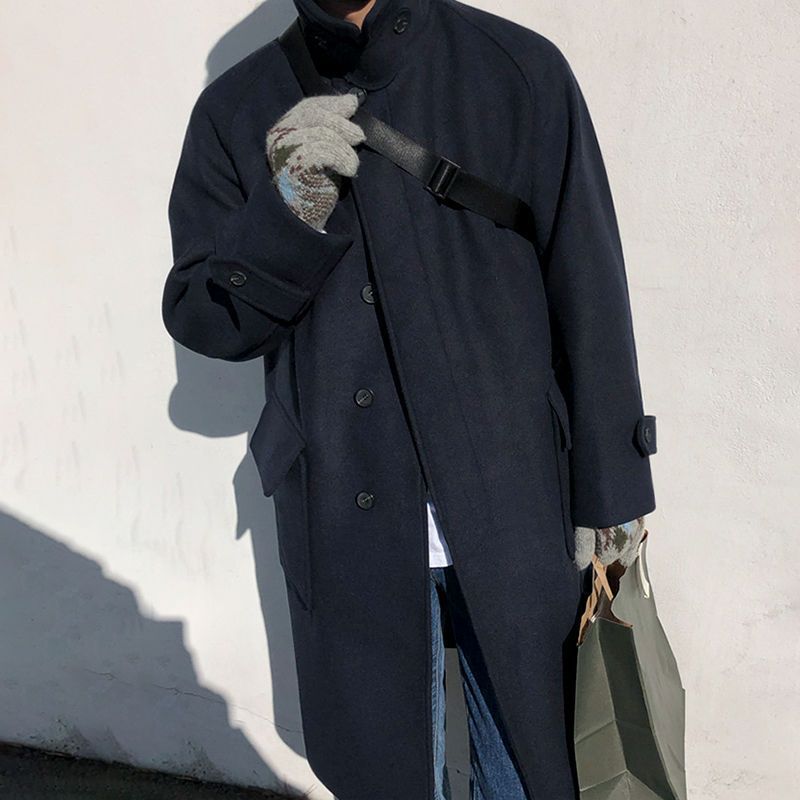 British Style Woolen Trench Coat for Men - ANIBEY