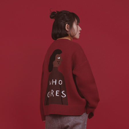 Fun Illustration Sweater Cardigan Coat - ANIBEY