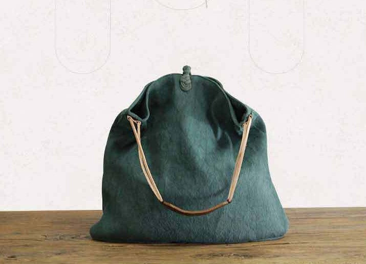 Casual One-shoulder Literary Hand Cloth Bag Handmade Disc Buckle Large Capacity - ANIBEY
