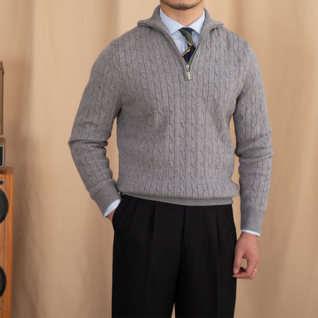 Autumn And Winter Zipper Half-open Collar Pullover Keep Warm Sweater - ANIBEY