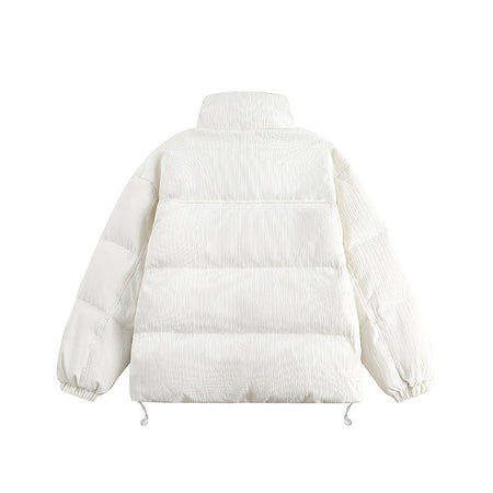 Men's Button-Up Puffer Bomber Jacket - ANIBEY
