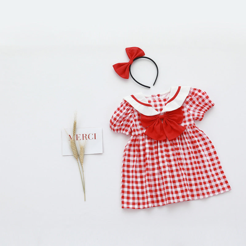 Baby Girls Princess Rompers Child Short Sleeves Lace Dress - ANIBEY