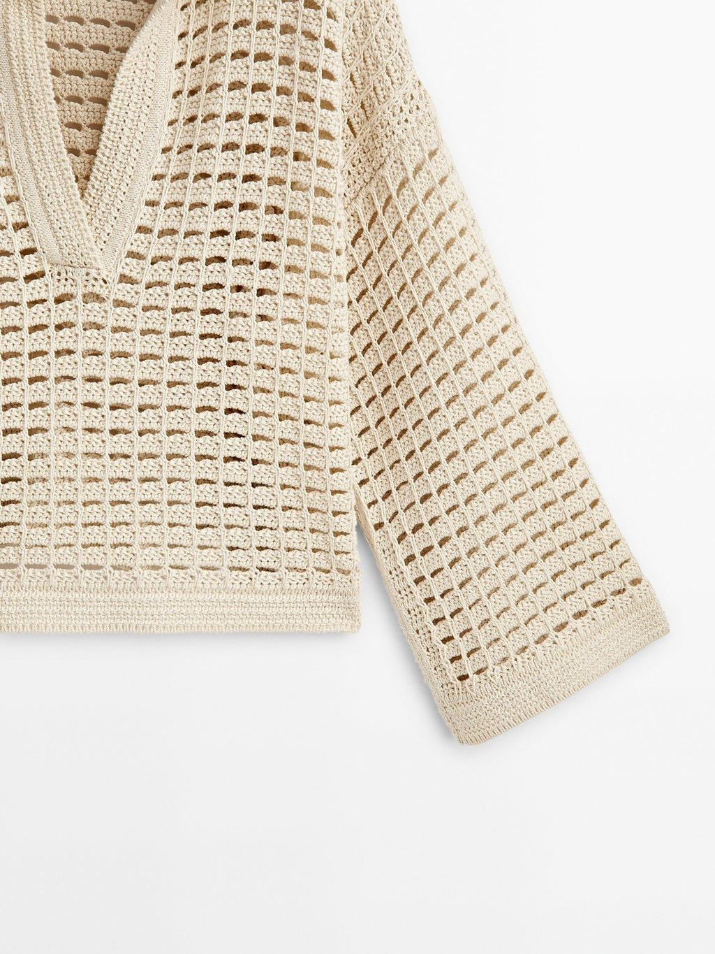 Women's Pastoral Style Knitted Crochet Summer Mesh Sweater - ANIBEY