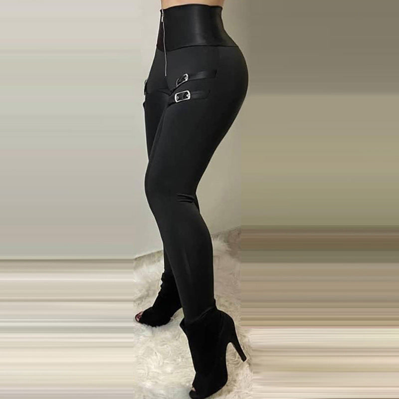 Lugentolo High Waist Skinny Trousers Women Streetwear Fall - ANIBEY