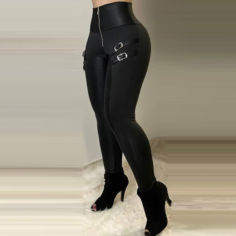 Lugentolo High Waist Skinny Trousers Women Streetwear Fall - ANIBEY