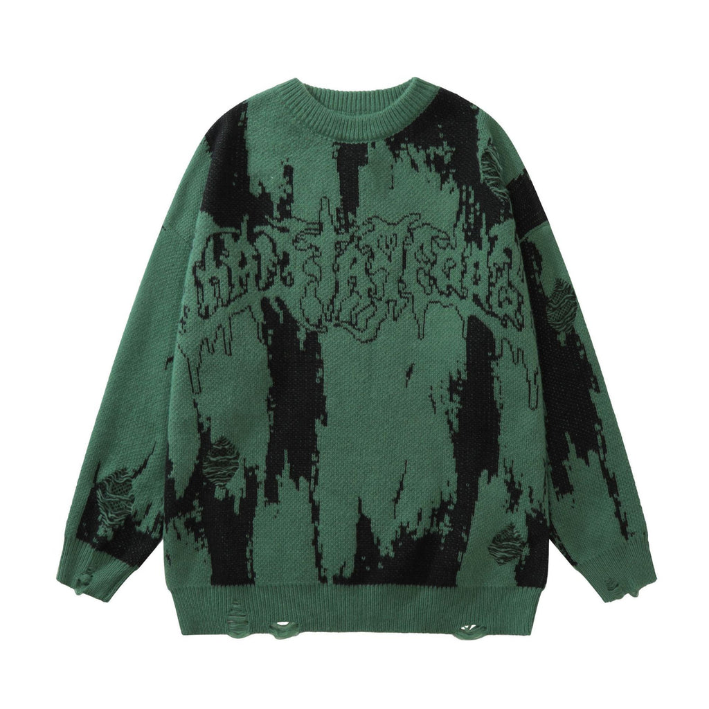 Collision Knitted Crochet Loose Casual Sweater For Men And Women - ANIBEY