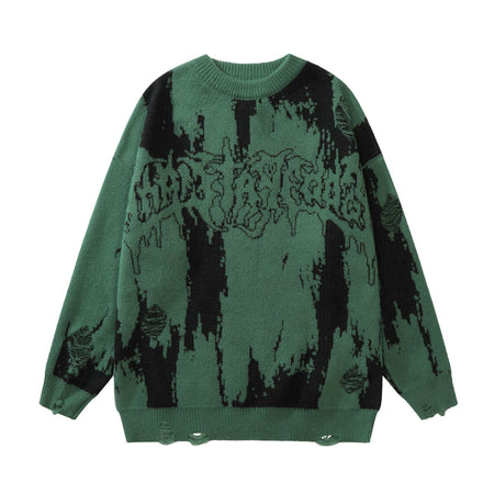 Collision Knitted Crochet Loose Casual Sweater For Men And Women - ANIBEY