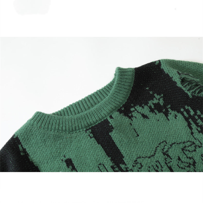Collision Knitted Crochet Loose Casual Sweater For Men And Women - ANIBEY