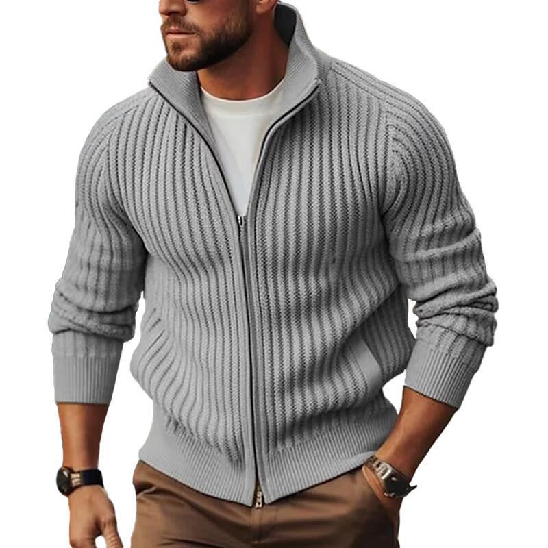 Men Fleece-lined Thickened Zipper Outerwear Sweater - ANIBEY