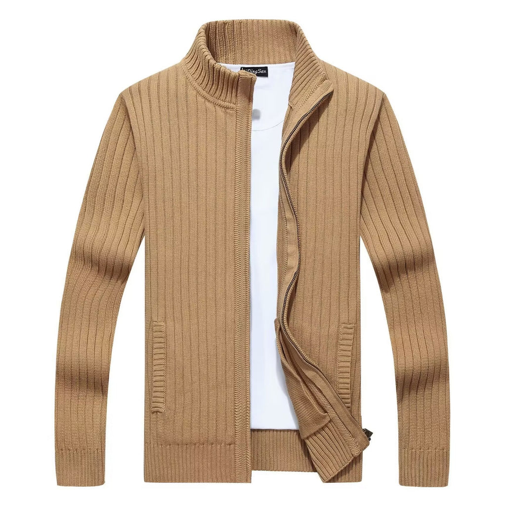 Men Fleece-lined Thickened Zipper Outerwear Sweater - ANIBEY
