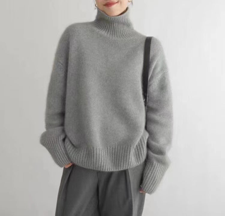 Women's Turtleneck Autumn And Winter Cashmere Sweater - ANIBEY