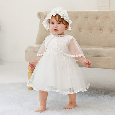 Baby Girl Children's One Year Old Full Moon Wedding Dress - ANIBEY
