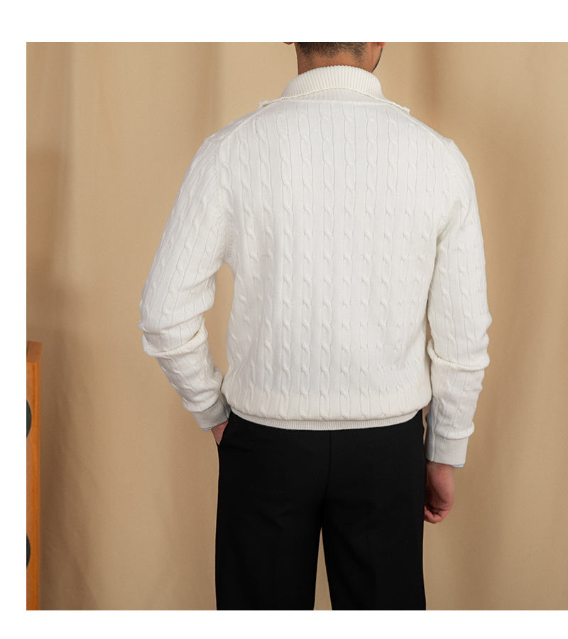 Autumn And Winter Zipper Half-open Collar Pullover Keep Warm Sweater - ANIBEY