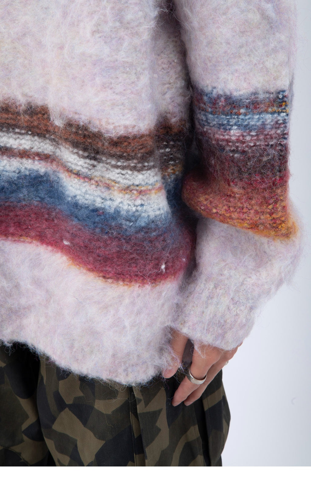 Hair And Stripes On A Thick Sweater Man - ANIBEY