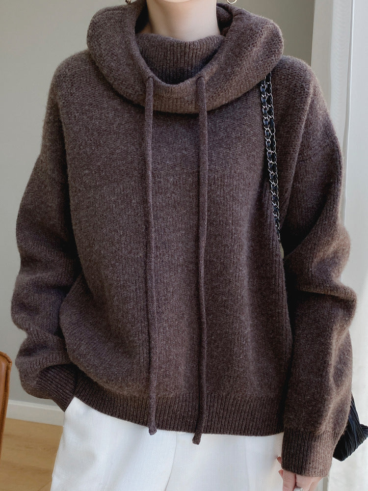 Idle Style Cashmere Knitted Sweater Skin-friendly Thermal Head Cover Top - ANIBEY