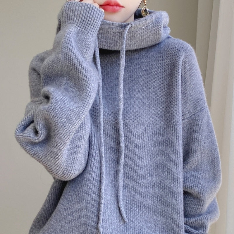 Idle Style Cashmere Knitted Sweater Skin-friendly Thermal Head Cover Top - ANIBEY