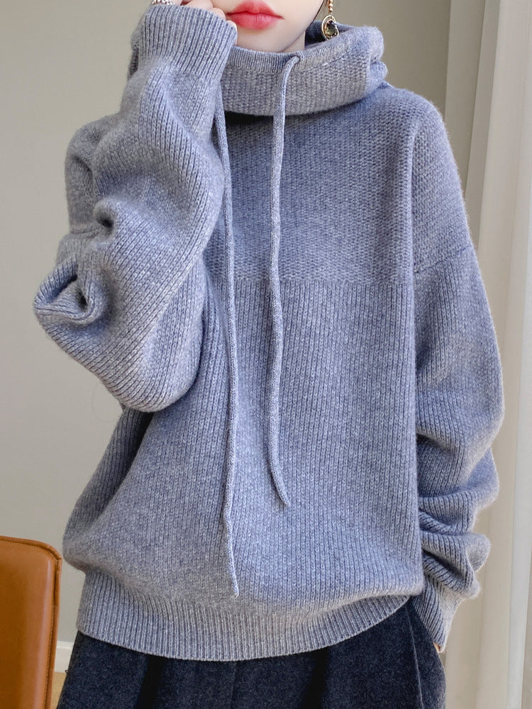 Idle Style Cashmere Knitted Sweater Skin-friendly Thermal Head Cover Top - ANIBEY