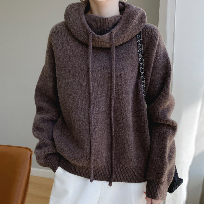 Idle Style Cashmere Knitted Sweater Skin-friendly Thermal Head Cover Top - ANIBEY