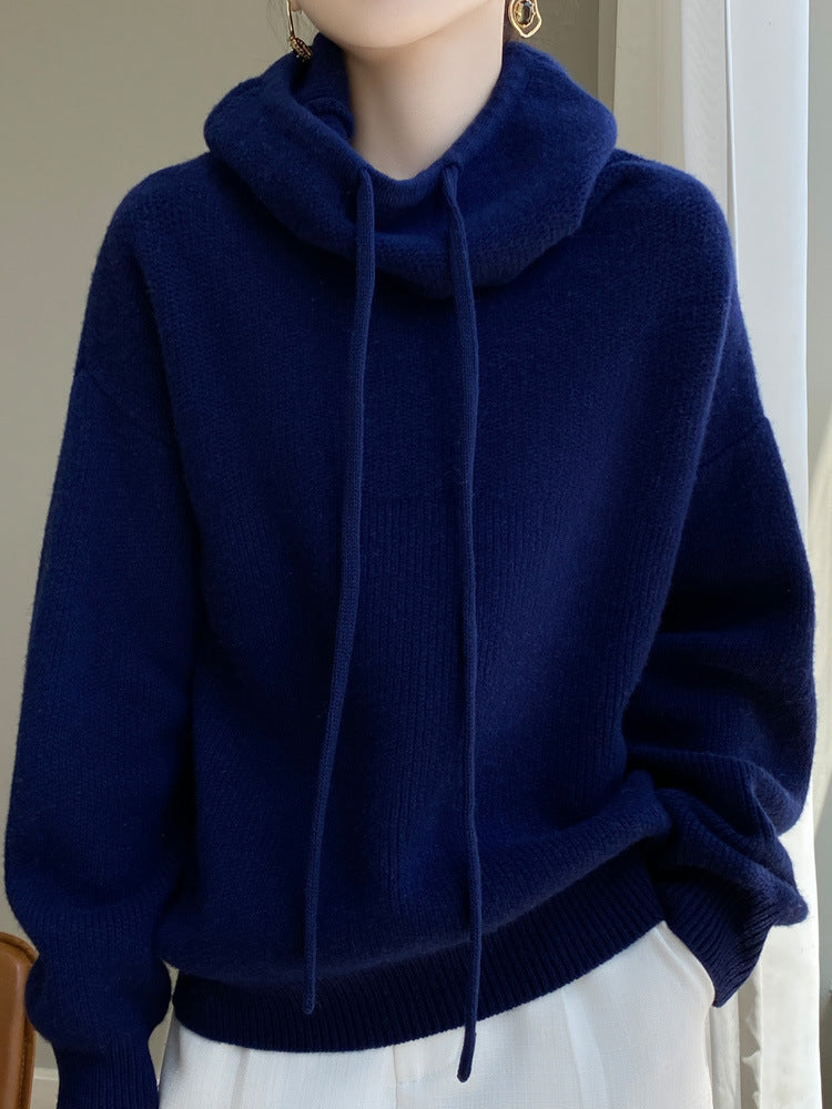 Idle Style Cashmere Knitted Sweater Skin-friendly Thermal Head Cover Top - ANIBEY