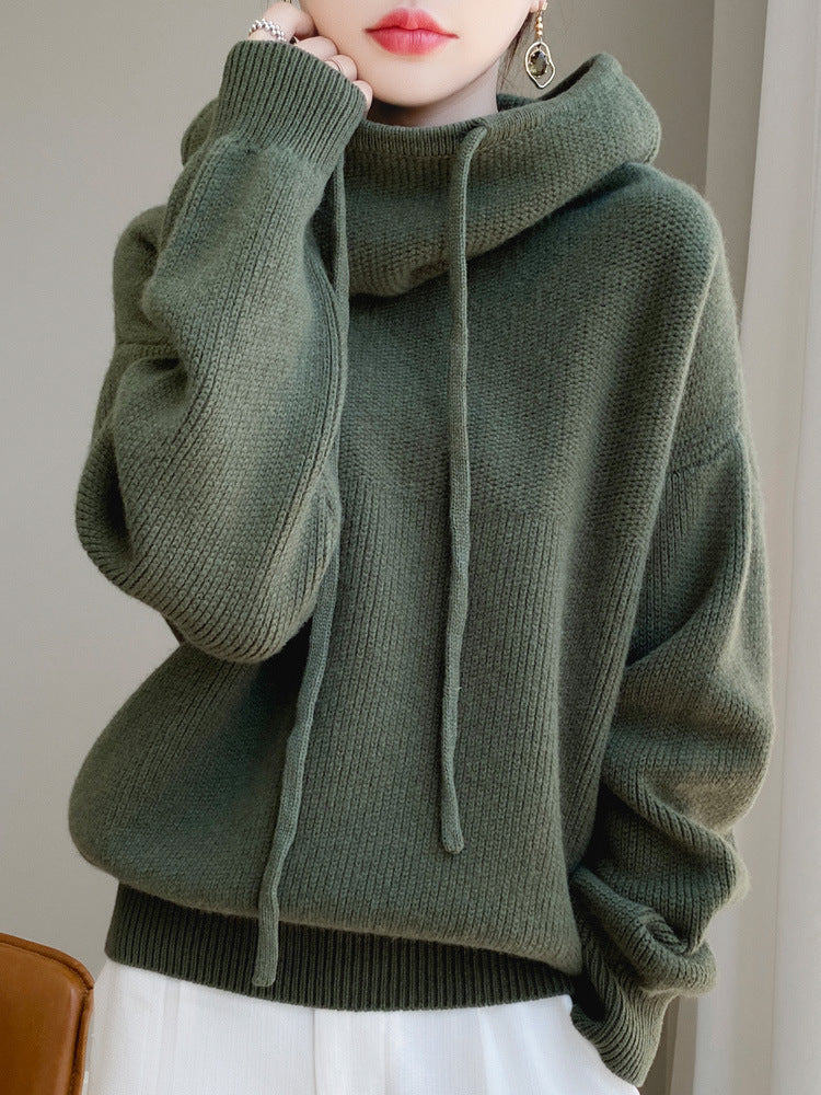 Idle Style Cashmere Knitted Sweater Skin-friendly Thermal Head Cover Top - ANIBEY