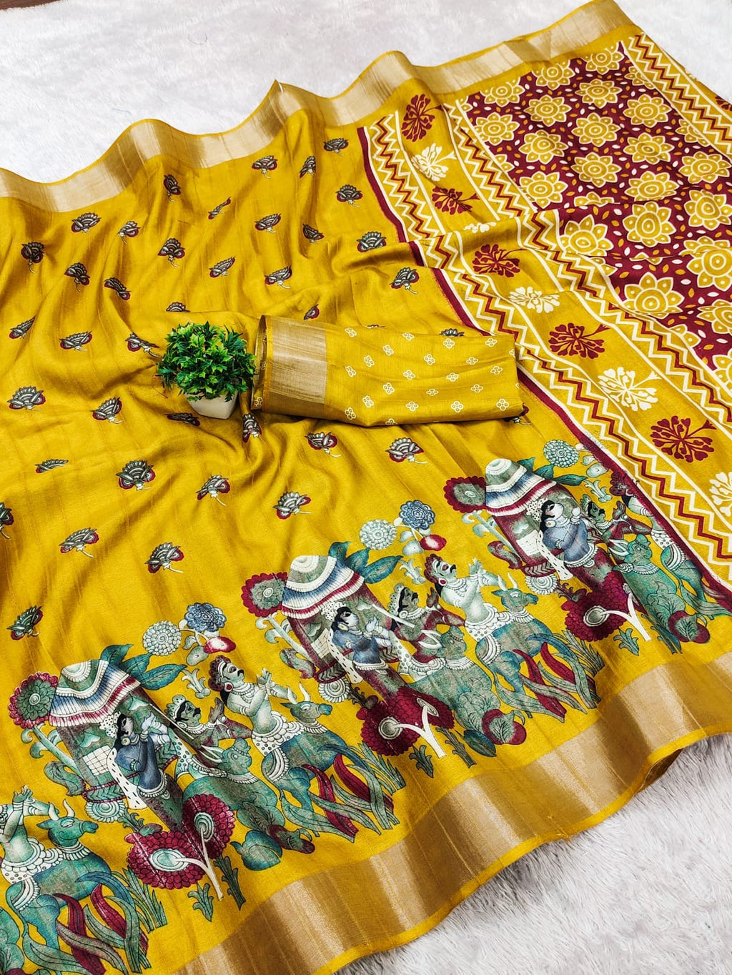 NEW DESIGN DOLA SILK FABRIC SAREE. WITH JEQURD - ANIBEY