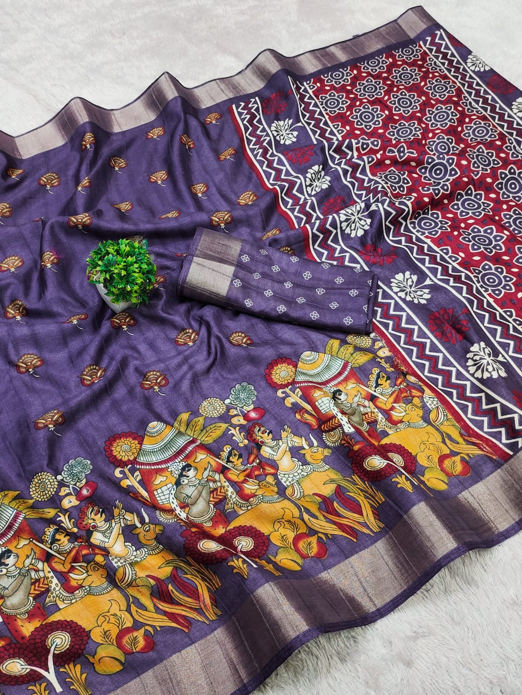 NEW DESIGN DOLA SILK FABRIC SAREE. WITH JEQURD - ANIBEY