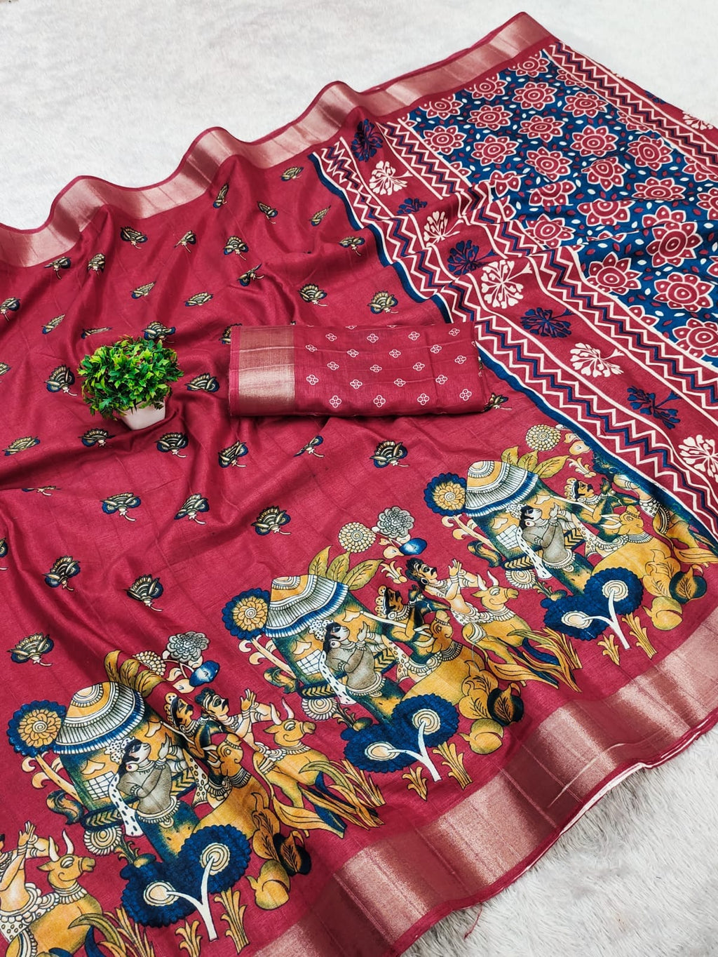 NEW DESIGN DOLA SILK FABRIC SAREE. WITH JEQURD - ANIBEY
