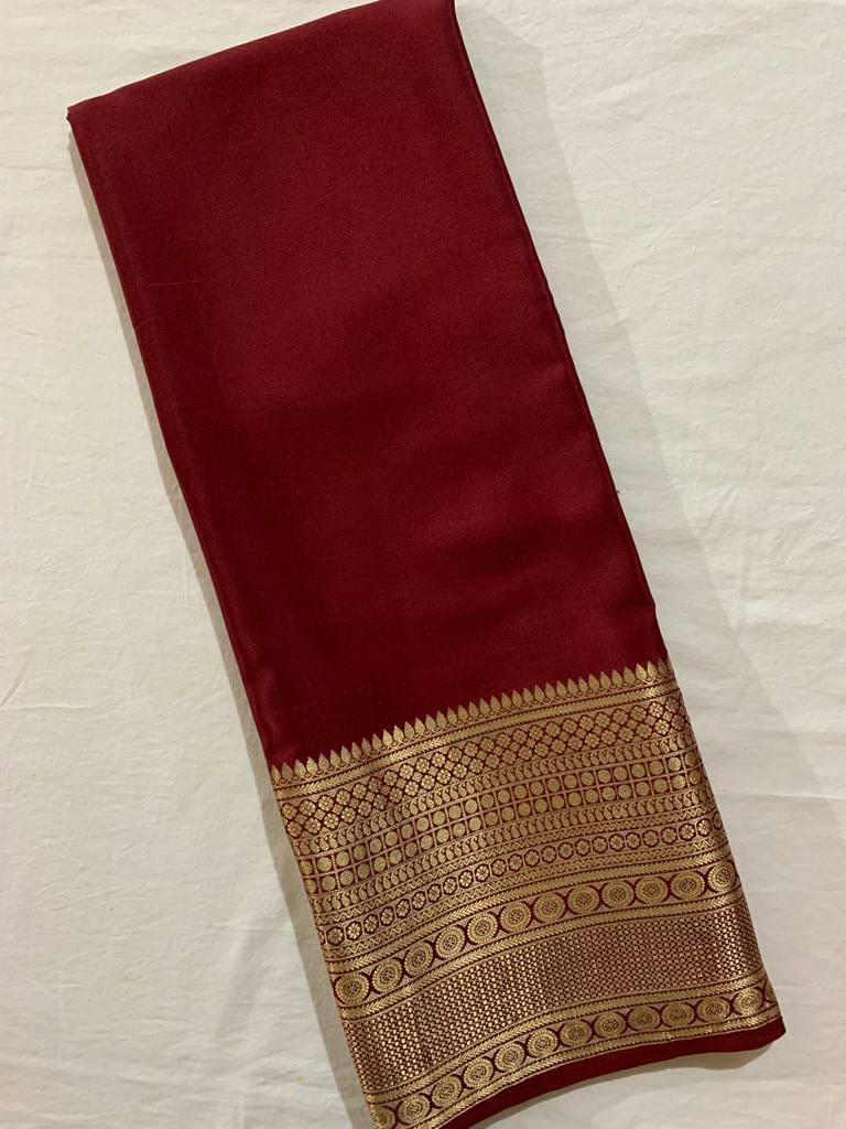 Semi-Mysore silk sarees {CHIIFON SAREE ) - ANIBEY