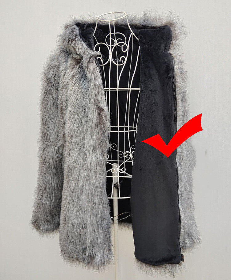 Hooded Fox Fur Men's Mink Fur - ANIBEY