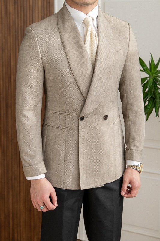 Double-breasted Tuxedo Suit Jacket For Men - ANIBEY