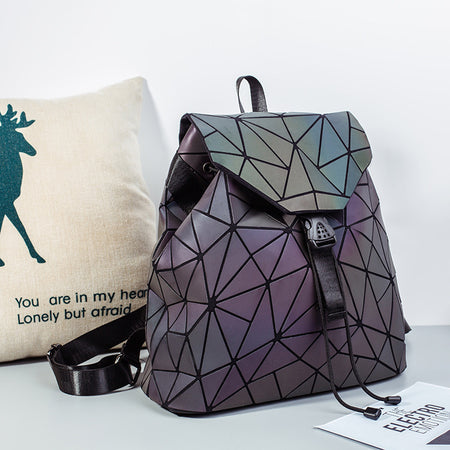 Colorful Geometric Fashion Folding Rhombus Backpack - ANIBEY