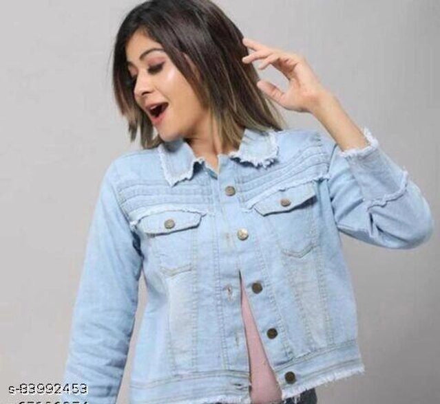 Denim Jacket for Women (Blue, S) - ANIBEY