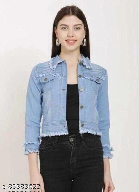 Denim Jacket for Women (Blue, S) - ANIBEY