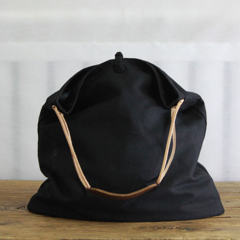 Casual One-shoulder Literary Hand Cloth Bag Handmade Disc Buckle Large Capacity - ANIBEY