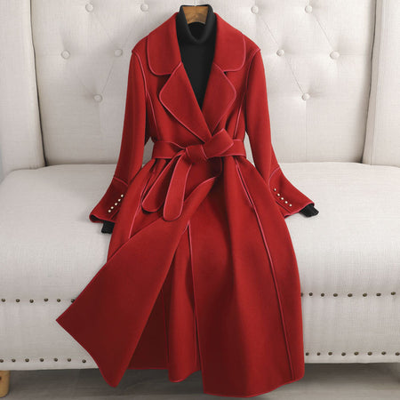 Overcoat Women's Slimming Mid-length Over-the-knee High-end Woolen Coat - ANIBEY