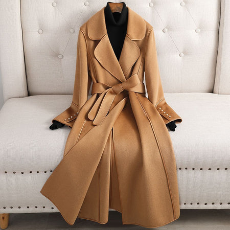 Overcoat Women's Slimming Mid-length Over-the-knee High-end Woolen Coat - ANIBEY