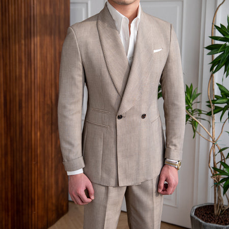Double-breasted Tuxedo Suit Jacket For Men - ANIBEY